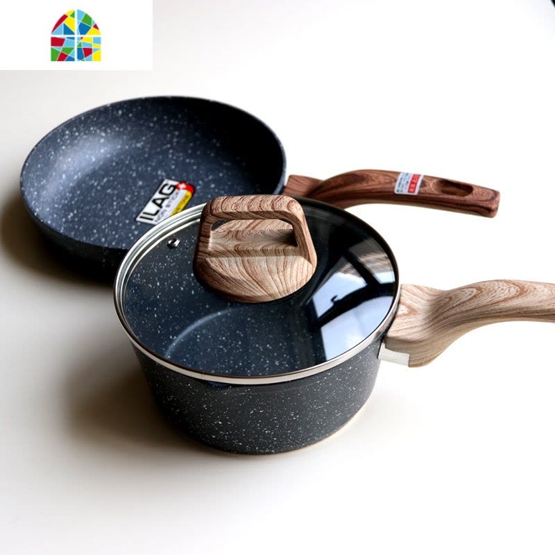 不粘锅小锅子宝宝辅食锅婴儿煎煮一体锅小汤锅泡面锅小奶锅 FENGHOU 18麦饭石奶锅1.8L(无盖)图片