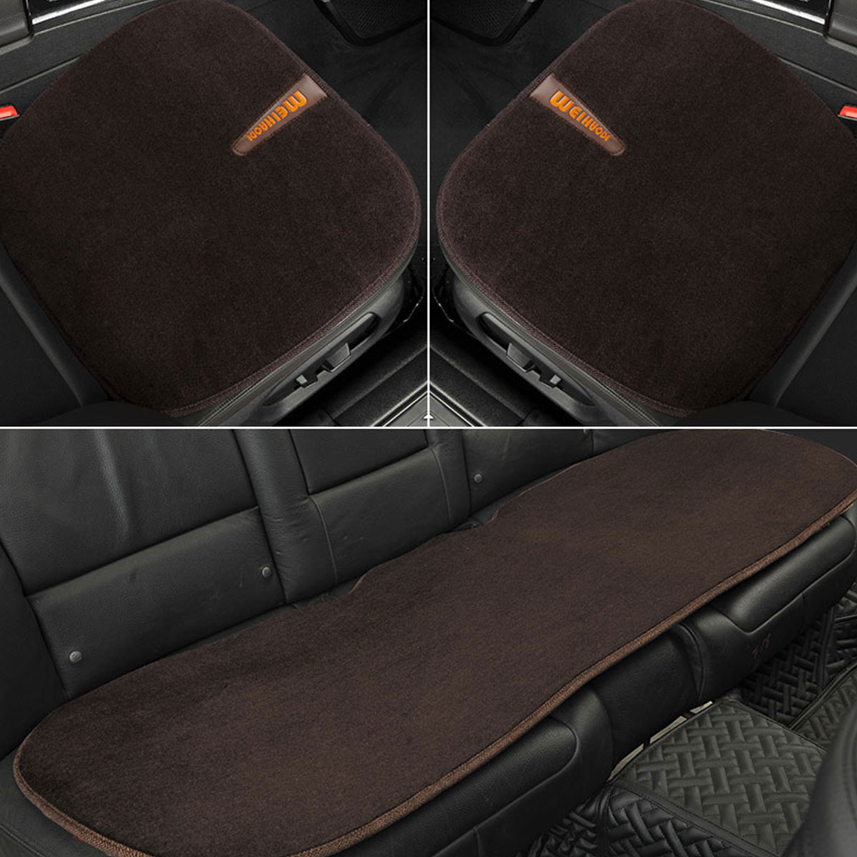 恒源祥纯羊毛汽车座垫保暖新款羊毛垫子丰田霸道奥迪宝马5系通用汽车坐垫三件套高清大图