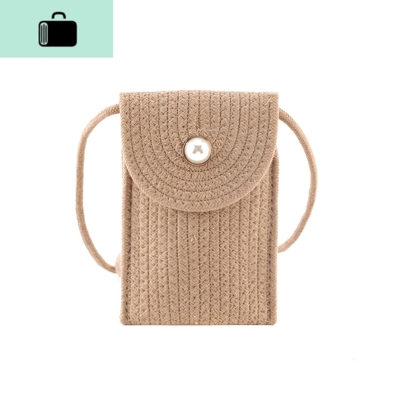 放手机的小包包编织简约珍珠包夏天手机包女个性斜挎手机袋零钱包NEW LAKE高清大图