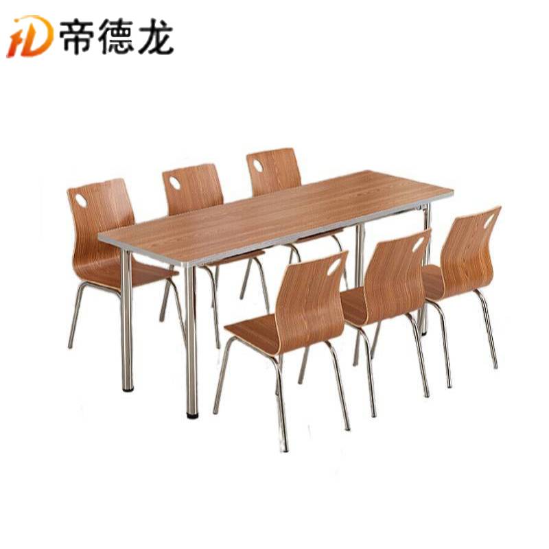 帝德龙餐桌一桌六椅员工饭堂桌椅C07 1600*600*750mm高清大图