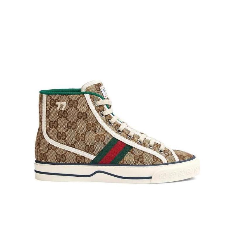 gucci古驰奢侈品女鞋休闲鞋tennis1977系列撞色双g经典高帮运动鞋板鞋