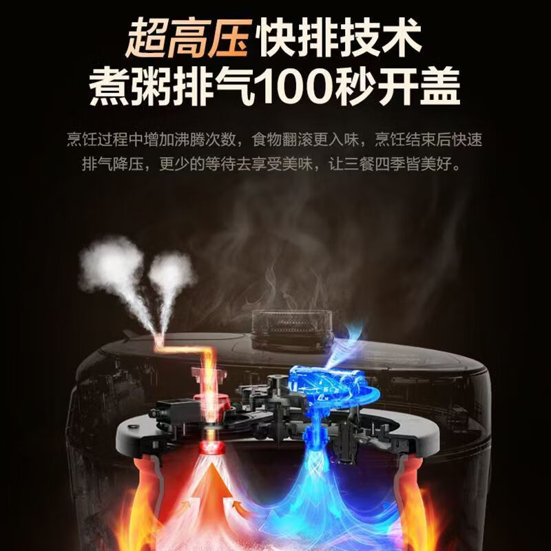 苏泊尔电压力锅5L双胆方形触摸屏超高压2200W定时预约 SY-50FH89Q高清大图