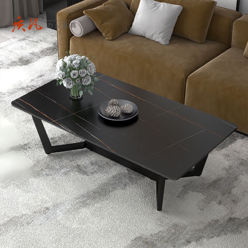 苏宁 质凡 办公家具轻奢北欧长方形岩板茶几120*60*40cm颜色备注高清大图