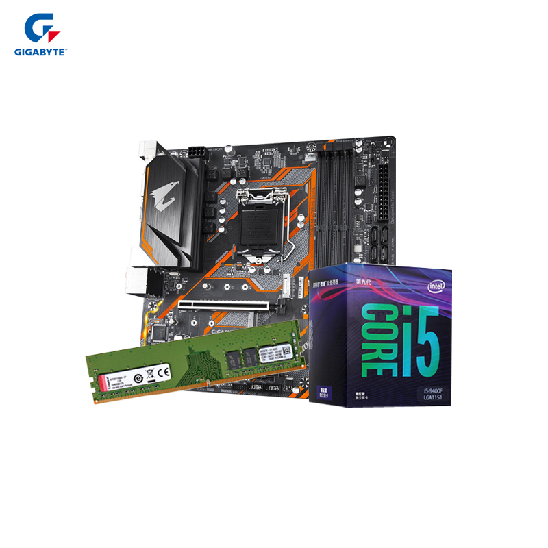 技嘉B365M 主板AORUS ELITE 主板+英特尔 i5-9400F +KVR DDR4 2666