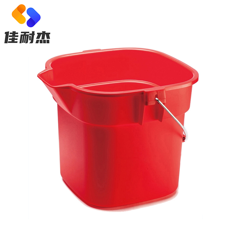 佳耐杰 塑料方形彩色清洁水桶保洁工具桶 颜色随机发14L/个
