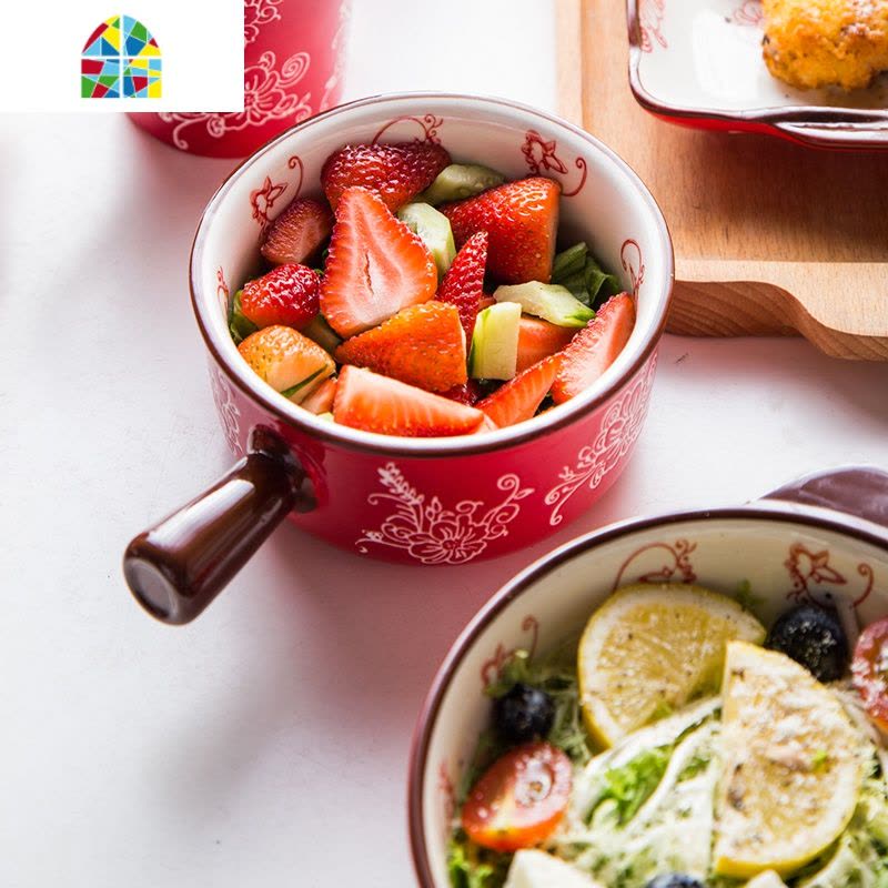 陶瓷餐具中式碗碟套装2人组合家用结婚礼品情侣送礼西式碗盘杯 FENGHOU 喜庆吉红 12件图片