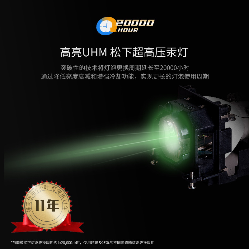 松下(Panasonic)PT-WX3901投影仪商务办公培训教学会议家庭影院投影机家用高清高亮投影仪 (4000流明 1024×768分辨率)