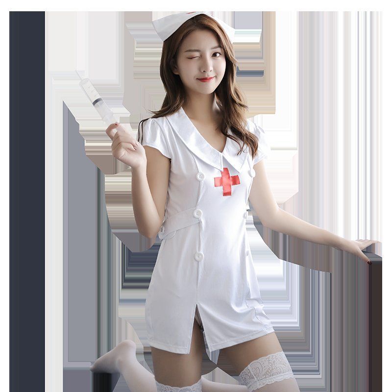 护士服短裙诱惑套装大码制服小胸夜店女主播服装 护士套装(不含袜)