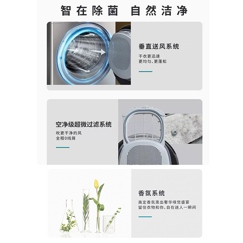 松下(Panasonic)FDC-V1027P 纤镜系列10公斤纳诺怡护理 原生级烘护烘干机 正反烘干衣机 智控智能升级高清大图