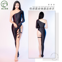 欲之诱惑情趣内衣性感套装高弹腿环油亮丝滑紧身性感连体衣女li 均码 连体衣