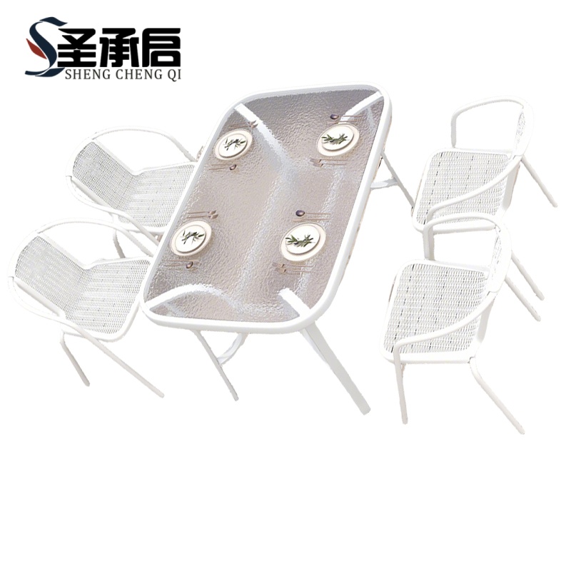 圣承启 玻璃桌 150cm+4椅 套高清大图