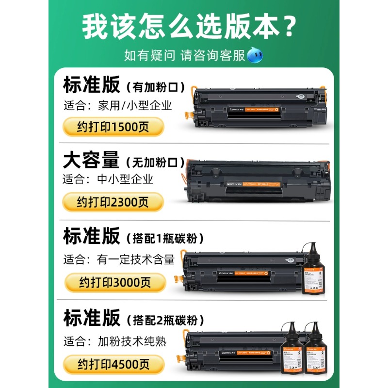 齐心(comix)CXZP-388A易加粉激光粉盒 单支打印约1500页 适用惠普P1007 P1106 M1136高清大图