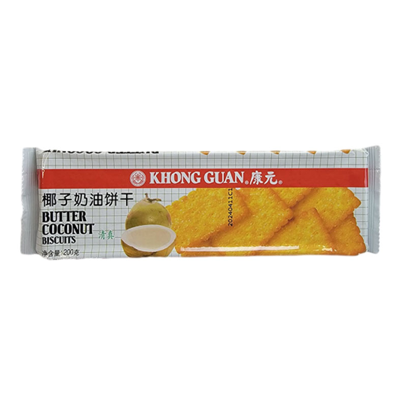 康元提子饼干椰子奶油饼干朱古力味夹心饼干零食饼干袋装200g高清大图