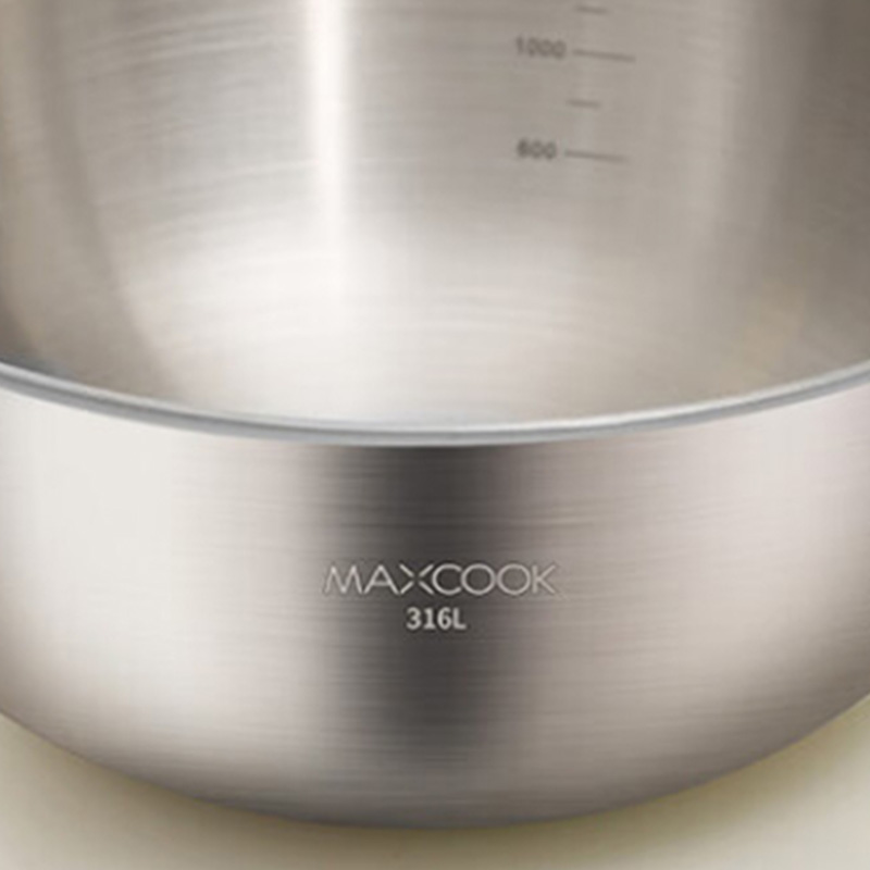 MAXCOOK美厨沙拉盆25cm不锈钢带刻度MCWA5709光滑易洁多效备料高清大图