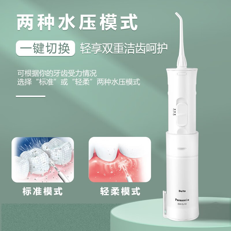 松下(Panasonic)防水型舒适护理冲牙器 两种水压模式 EW-DJ10-W405高清大图