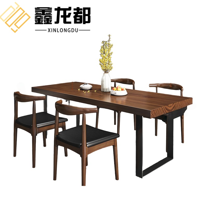 鑫龙都实木餐桌1.2米高清大图