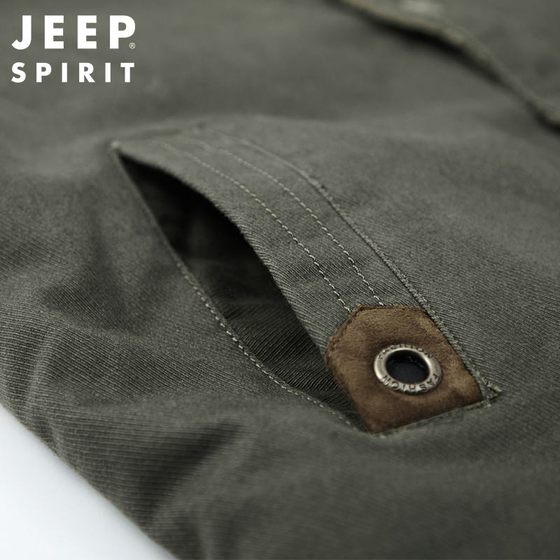 JEEP SPIRIT吉普男士棉衣保暖棉衣男士外套棉服男装加厚加绒棉袄男中青年工装夹克