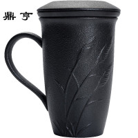 鼎亨陶瓷泡茶杯带盖带把马克杯过滤内胆办公家用茶水分离创意个人