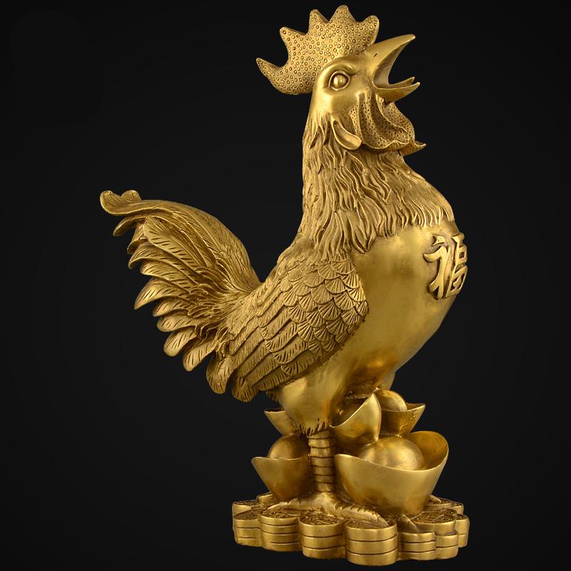 家柏饰(CORATED)铜鸡摆件铜大号公鸡生肖鸡金钱福字鸡家居客厅卧室 4号福字鸡高清大图