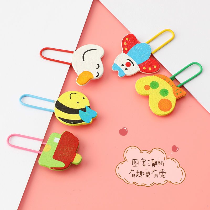 卡通回形针小动物图案回形针小学生奖品可爱回形针创意办公文具