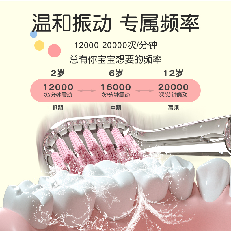 儿童电动牙刷软毛3-5一6岁以上4宝宝2岁11小孩12全自动非u型2255