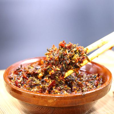 陕西特产韩城花椒芽菜韩塬金太阳夹馍拌饭香辣油辣椒酱下饭菜1瓶