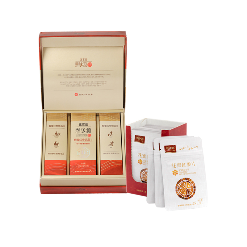 正官庄恩珍源椴蜜红参Ⅱ口服液300g+枣花蜜红参片15g*4袋 年货滋补组合