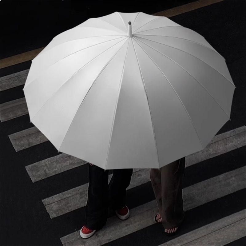 美度 16骨黑胶加固抗风 晴雨两用长柄伞M1609 颜色随机发高清大图