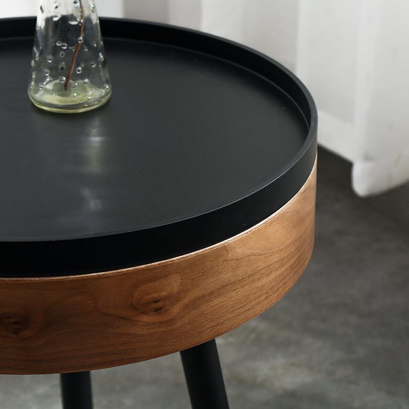 森美人小圆桌风沙发阳台边桌角几收纳储物铁艺边几卧室床头柜小茶几高清大图