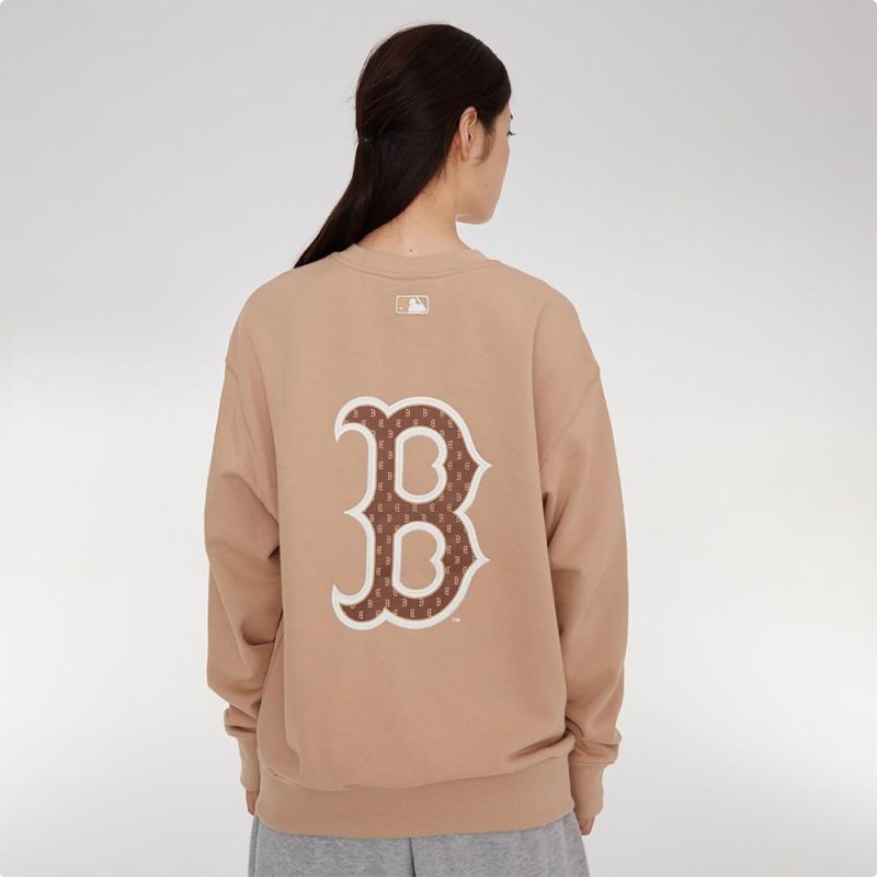 [可扫码识别]mlb 正品卫衣2023秋季新款后背复古老花圆领卫衣宽松百搭