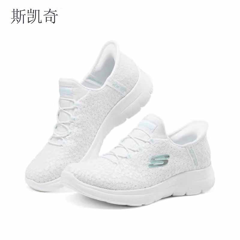 斯凯奇 女夏季白色休闲鞋 150125/WHT-7 双高清大图