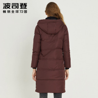 波司登新款百搭连帽保暖时尚加长冬季中长款女士羽绒服