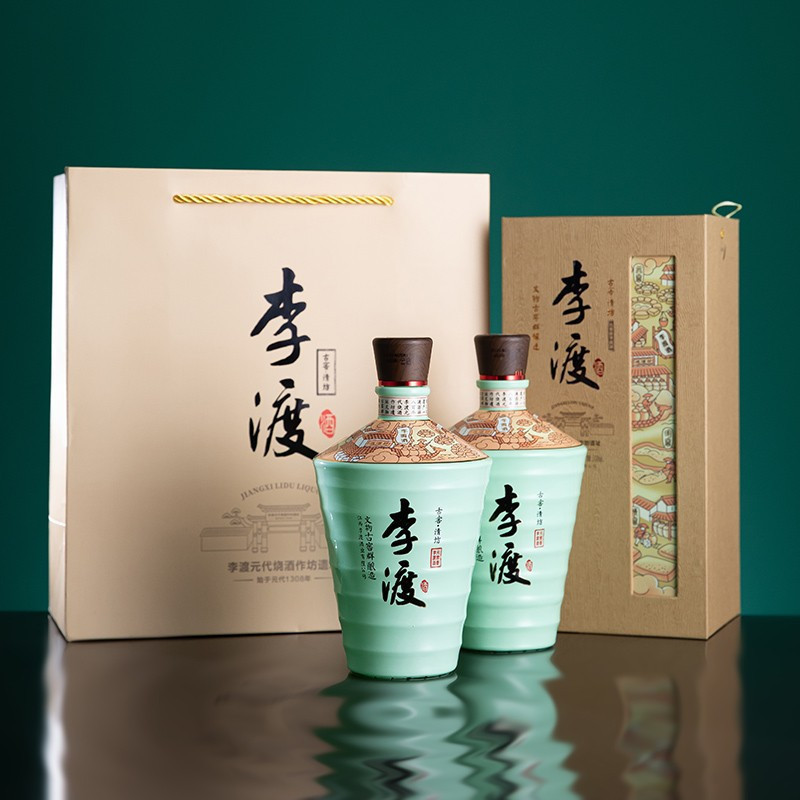 李渡官方旗舰店李渡清坊45度元窖香白酒500ml单瓶装江西高粱酒礼盒礼
