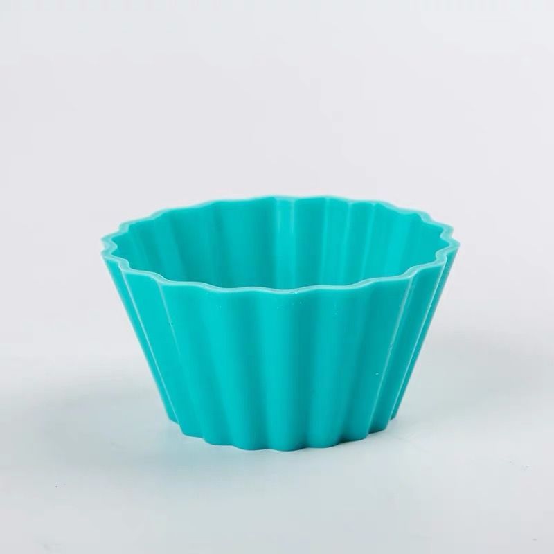 青色6个装马卡龙蛋糕diy烘焙模具硅胶不粘厨房家用器具米糕蒸糕杯宝宝