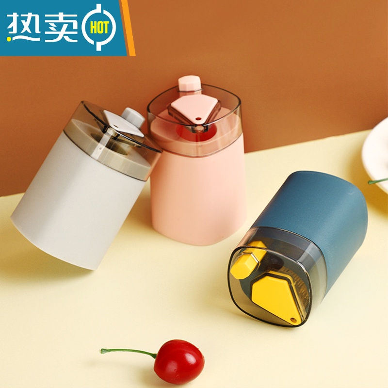 敬平创意牙签盒自动弹出家用个性客厅按压式牙签罐酒店专用餐厅牙签桶 蓝黄色1个装高清大图