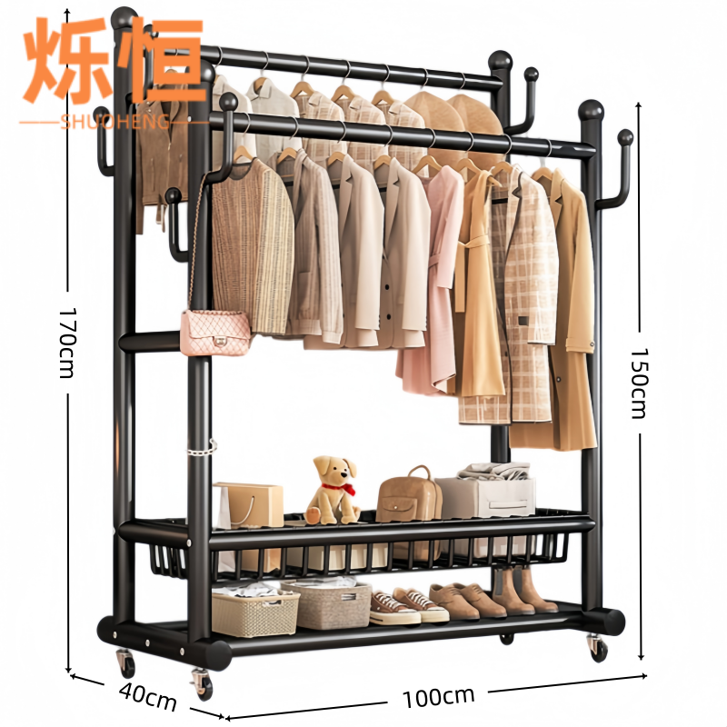 烁恒 家用衣帽架 40*60*170 个高清大图