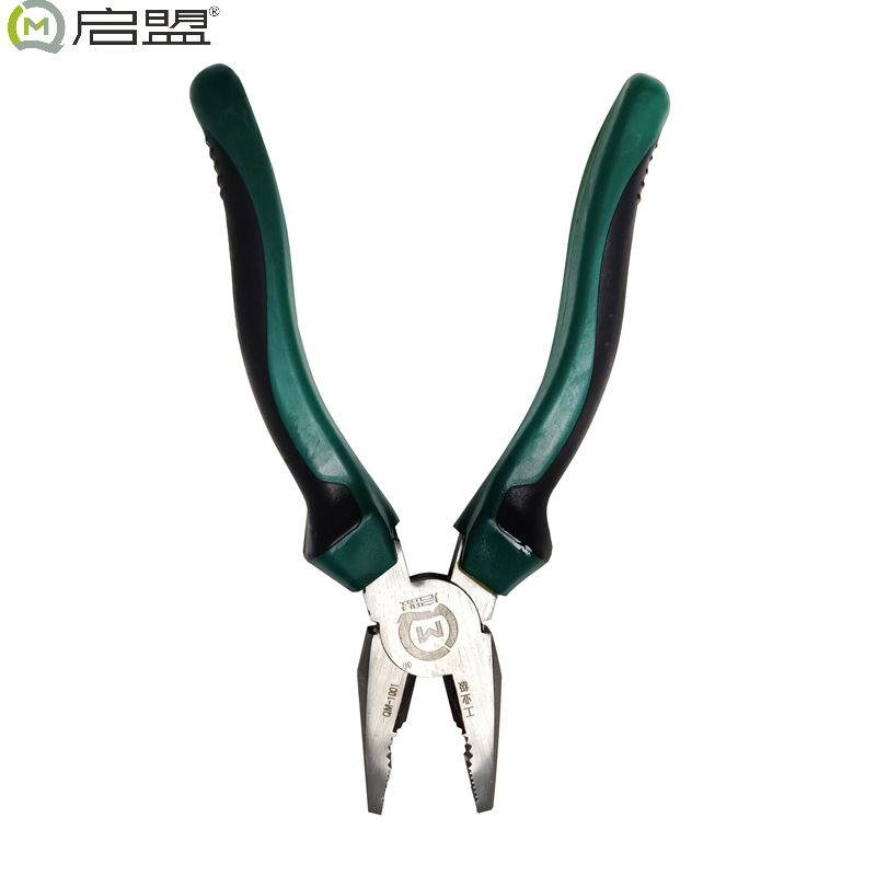 启盟牌钢丝钳老虎钳8寸200mm QM-1001高清大图