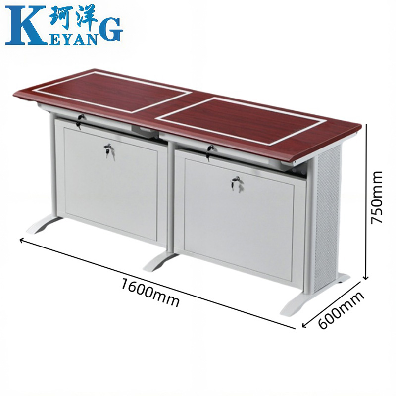 珂洋 翻转电脑桌 两人胡桃色 张高清大图