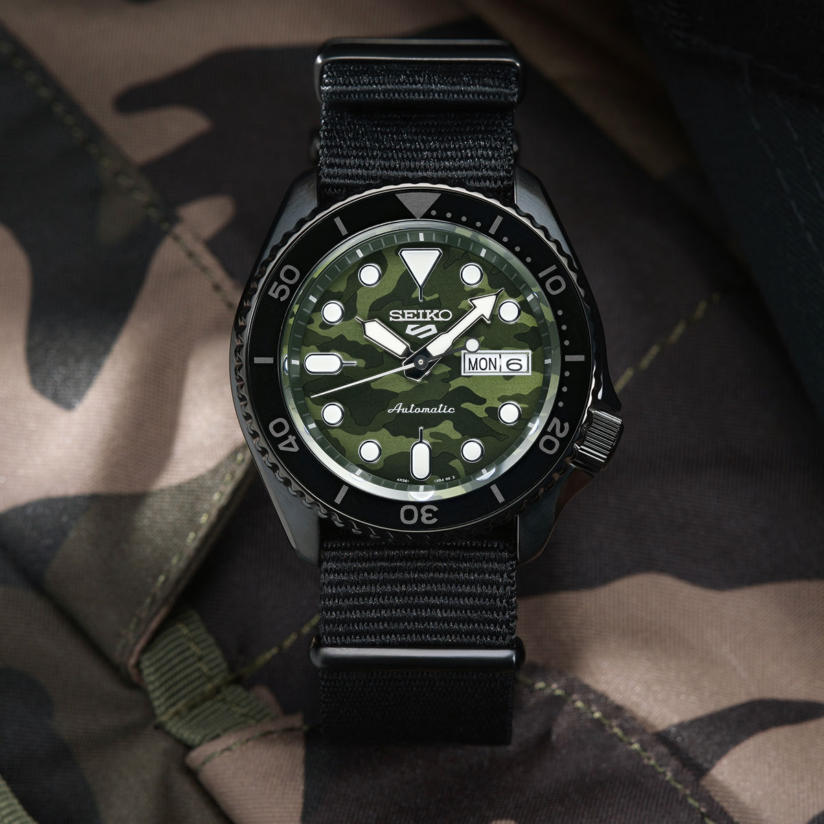 SEIKO精工5号机械表潮流街头运动腕表SRPJ37K1高清大图