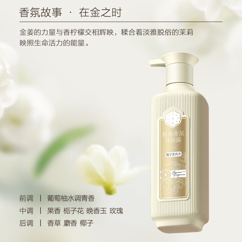 三生花精油香氛护肤沐浴露(栀子茉莉香)800ml SSH-0014高清大图
