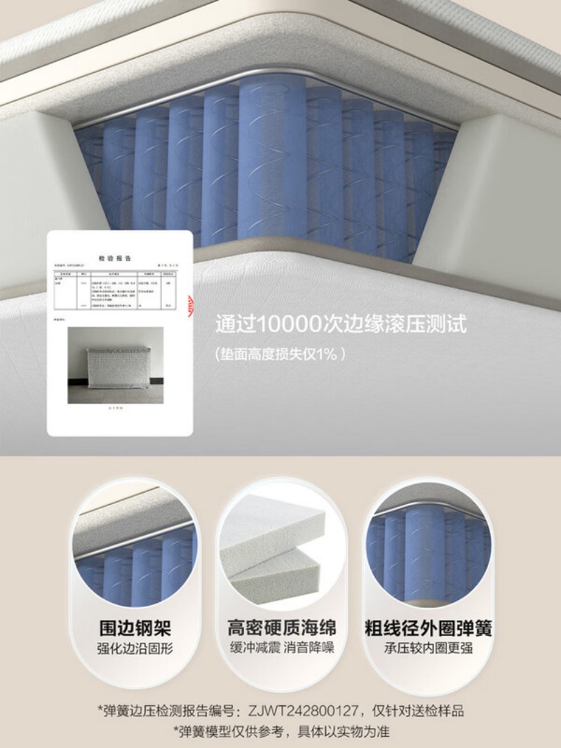 喜临门-白骑士kids 可脱卸设计A类面料 独袋弹簧3D芯材床垫 偏硬高清大图