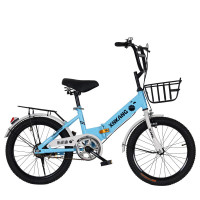 折叠自行车6-12岁小学生轻便成人男女款18 20 22寸kC 天空蓝【折叠】辐条轮款 22寸【适合身高140-165厘米】