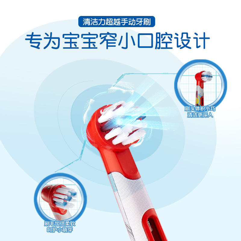 博朗(欧乐B(Oralb)儿童电动牙刷头 4支装 适用DB4510K,D10,D12(款式随机)EB10-4K高清大图