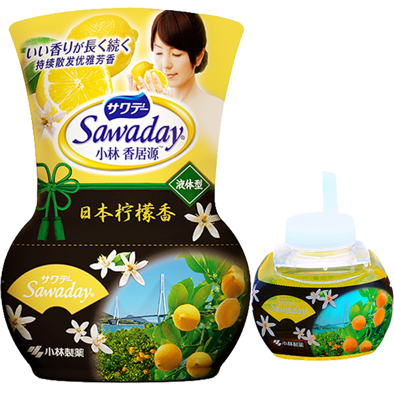 小林制药 (KOBAYASHI) 香居源家用液体香熏除臭剂房间厕所酒店除异味柠檬香空气清新剂 350ml