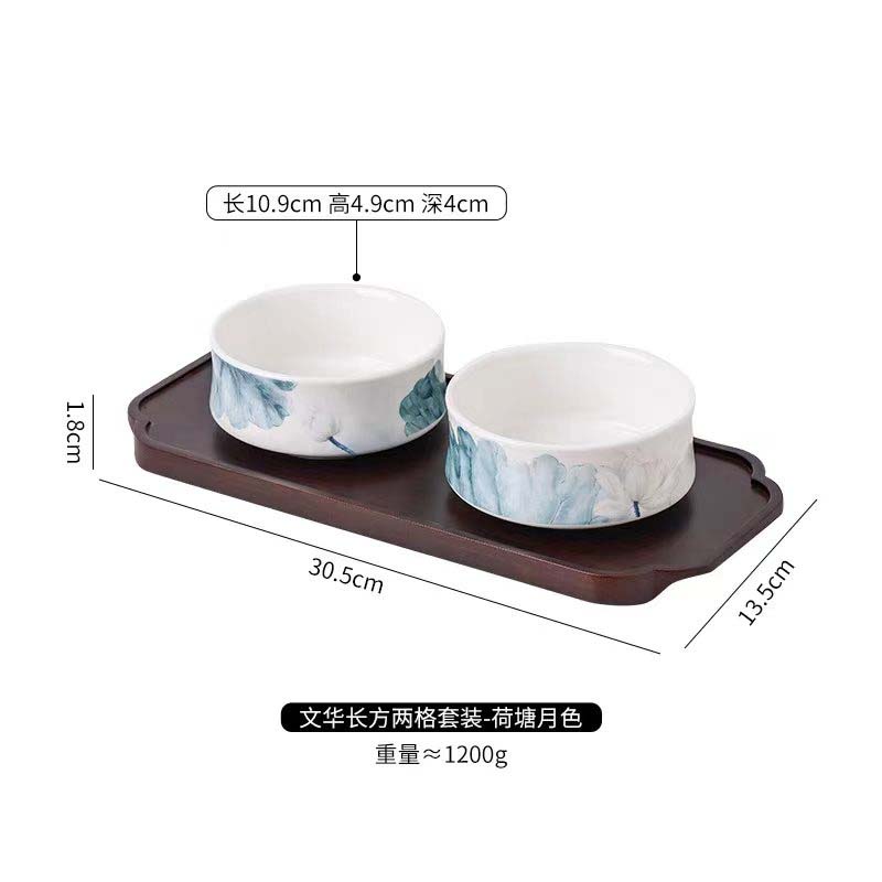 拼盘 文华重竹两格套装 -荷塘月色高清大图