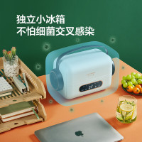 苏宁宜品X生活元素野餐盒手提式1.2L双层饭盒上班族便当盒可加热密封保温餐盒野餐盒白色耳机饭盒 F78