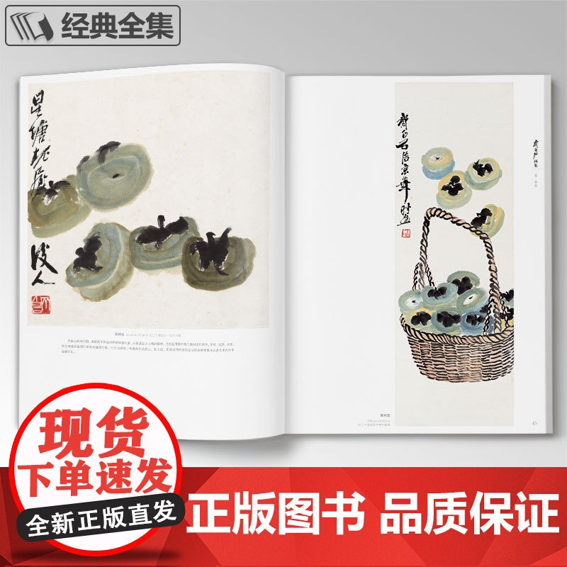 经典全集 齐白石画集·二卷果蔬 8开画册写意范本书籍虫草中国画高清大图