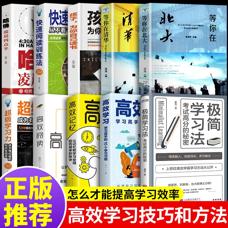 [正版]认准 极简学习法10册极简学习方法高效学习学会自学考试高分的秘密名人品读极筒书及极级小学版初中高中这本书