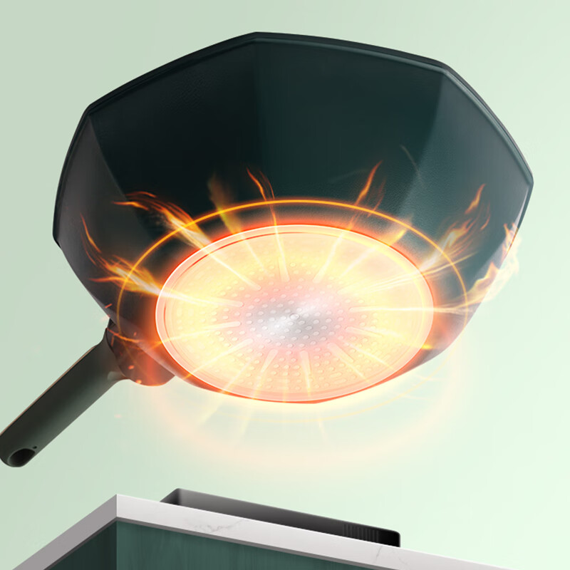 爱仕达(ASD)炒锅不粘锅麦饭石色八角锅32cm平底电磁炉煤燃气通用 CL32S13WG-G高清大图