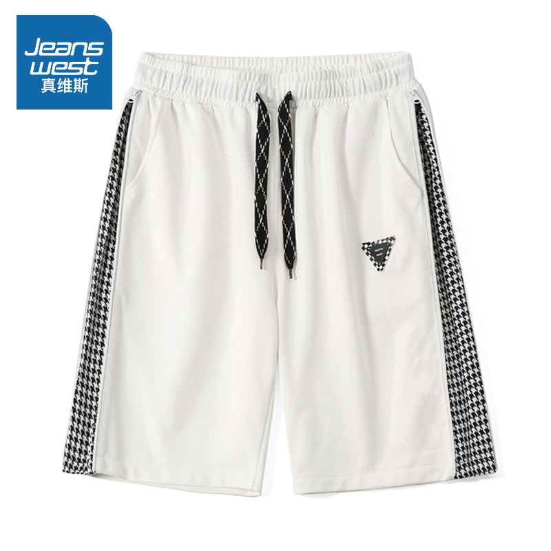 真维斯短裤男夏季抽绳侧开拉链休闲百搭宽松潮流帅气五分裤子男